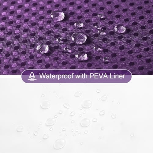 Gibelle 3 in 1 Purple Shower Curtain with PEVA Liner, 12 Hooks, 72x72