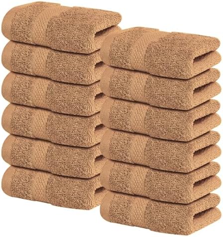 Infinitee Xclusives 100% Cotton Luxury Wash Cloths for Showering - 12 Pack