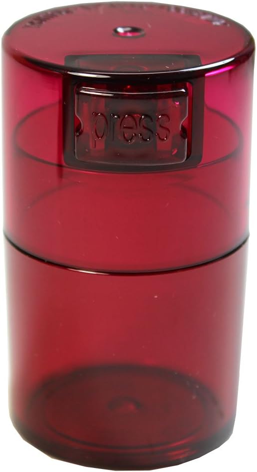 Tightpac Vitavac - 5g to 20 grams Airtight Multi-Use Vacuum Seal Portable Storage Container for Dry Goods, Food, and Herbs - Red Tint