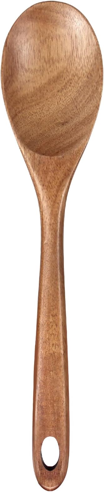 Acacia Large Wooden Spoons for Cooking Utensil Non Toxic Bamboo Spatulas for Kitchen Utensils Nonstick Mixing Serving Spoon Best Big Wood Cooking Spoons Long Handle Spatula Kitchen Stirring Spoon