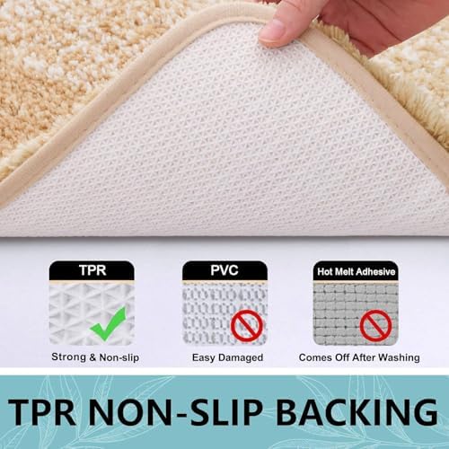 Arotive Microfiber Bathroom Rugs, Shaggy Soft Absorbent Bath Rug, 50x30