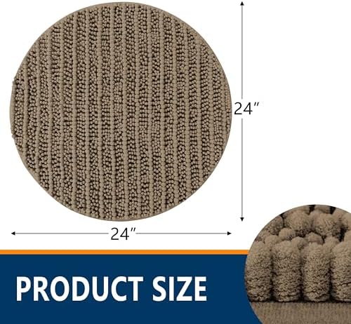 Smiry Bathroom Rugs Round 24X24, Extra Soft Rubber Backing Bath Mats