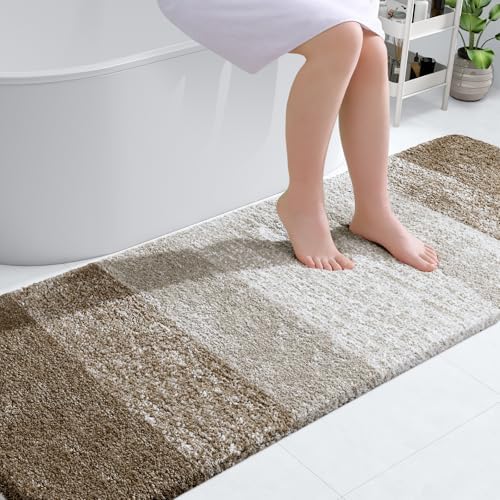 OLANLY Bathroom Runner Rug 70x20, Extra Soft Absorbent Microfiber Bath Rugs