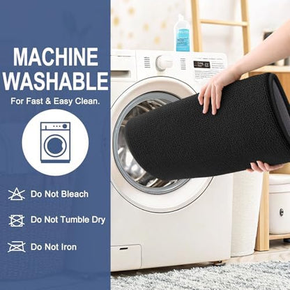 OLANLY Memory Foam Bathroom Runner Rugs 40x24, Absorbent Long Mat, Black