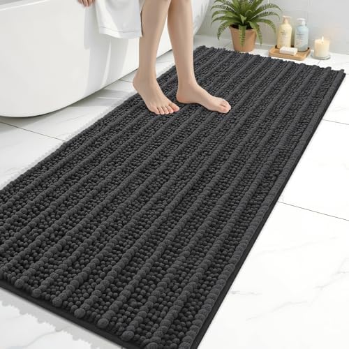 Arotive Bathroom Rugs Mat 60x24, Soft Absorbent Chenille Shaggy Bath Mat