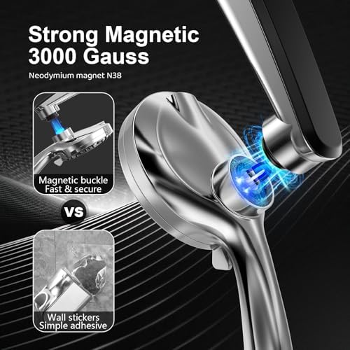 12-Inch High Pressure Rain Shower Head with Handheld Spray Combo, Magnetic