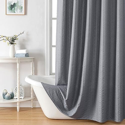 Aiyufeng Moga Grey Shower Curtain Hotel Luxury Quality, Fabric Shower Curtains for Bathroom, Water Repellent and Machine Washable, Standard Size, 72" Wx 72" L