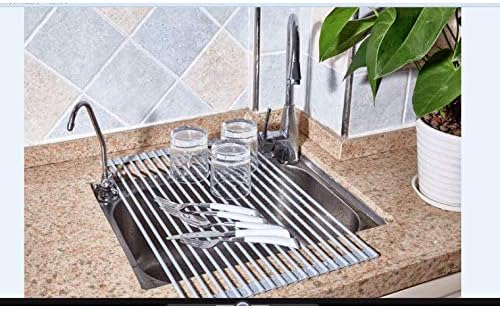 True & Tidy, Multi-Purpose Over the Sink Roll-Up Drying Rack, DR-881, Gray