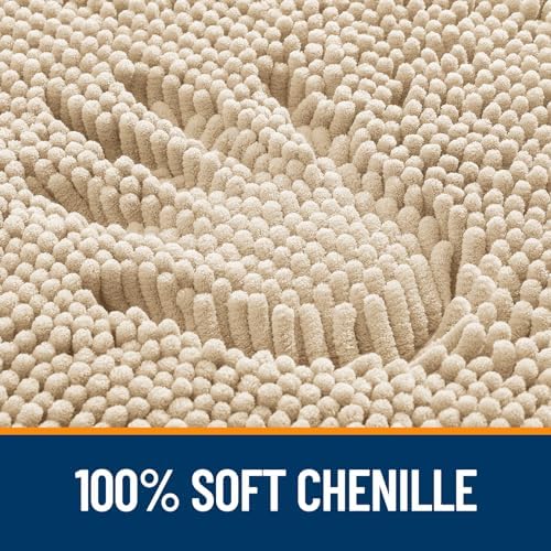 OLANLY Small Bathroom Rugs 30x18, Extra Soft Absorbent Chenille Bath Rugs