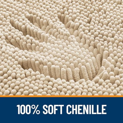 OLANLY Bathroom Runner Rugs 47x20, Extra Soft Absorbent Chenille Bath Rugs