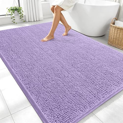 OLANLY Large Bathroom Rugs 70x46, Extra Soft Absorbent Chenille Bath Rugs