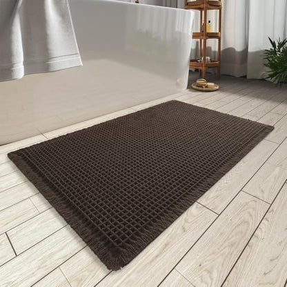 Upgraded Waffle Bath Mat Ultra Absorbent Non Slip Bathroom Mat, 20" x 32"