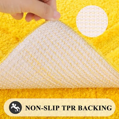 SHACOS Soft Microfiber Bathroom Rugs Set of 2 Pieces, Yellow
