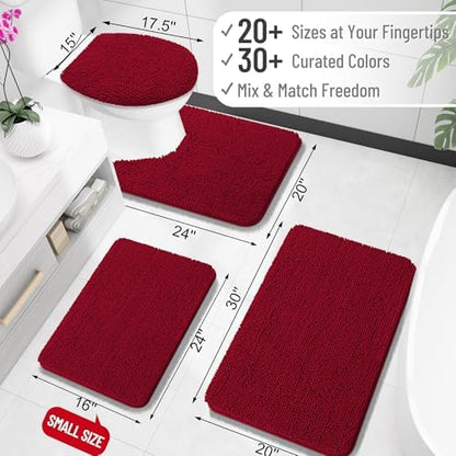OLANLY Large Bathroom Rugs 40x32, Extra Soft Absorbent Chenille Bath Rugs