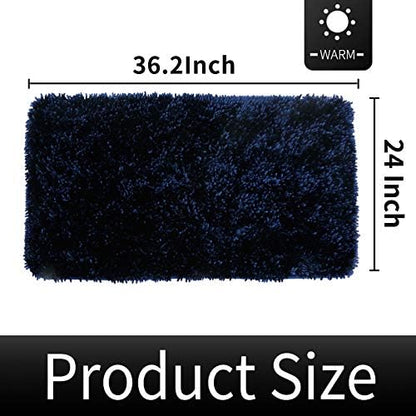 Yimobra Large Bathroom Rug Non Slip 36x24 Inch, Extra Thick Soft Absorbent Chenille Bath Mat, Machine Washable Quick Dry Bath Rugs for Bathroom Floor, Tub and Shower, Home Decor Accessories, Navy Blue