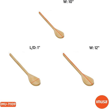 Imusa Wooden Spoons 3-Piece, Maplewood, Non-Scratch, For Cooking, 3 count (Pack of 12)