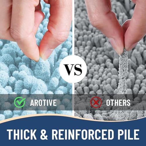 Arotive Bathroom Rugs Mat 44x24, Soft Absorbent Chenille Shaggy Bath Mat