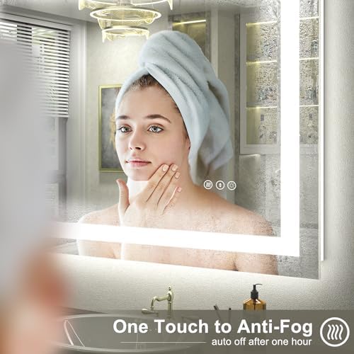 44x30 LED Bathroom Mirror with Backlit and Front Lights