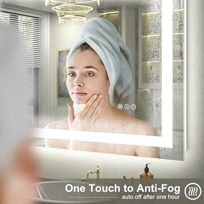44x30 LED Bathroom Mirror with Backlit and Front Lights