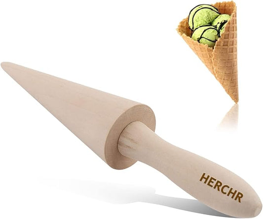 Wood Cone Roller Pizzelle Roller Krumkake Ice Cream Cone Roller Mold Natural Waffle Cone Roller Wooden Mini Waffle Cones Pastry Decorating Baking Pastry Tool Cone Mold Pizzelle Makers Pastry Roller