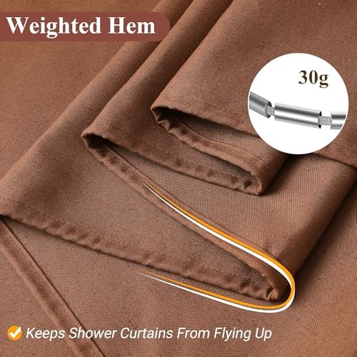 Naturoom Linen Shower Curtain 36x72 Inch for Bathroom Rustic Brown 1 Panel
