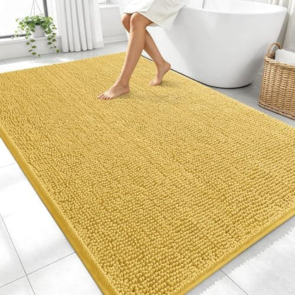 OLANLY Large Bathroom Rugs 70x46, Extra Soft Absorbent Chenille Bath Rugs