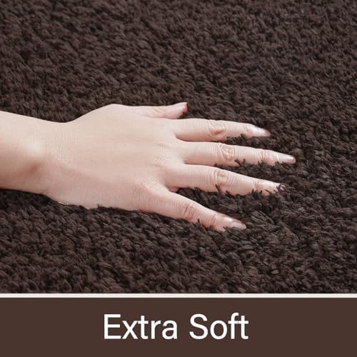 LOCHAS Bathroom Rug Runner 24x84 Inch, Bath Rugs Non Slip, Brown