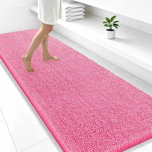 Smiry Bathroom Rugs 47X24, Luxury Chenille Extra Soft Absorbent Bath Mat