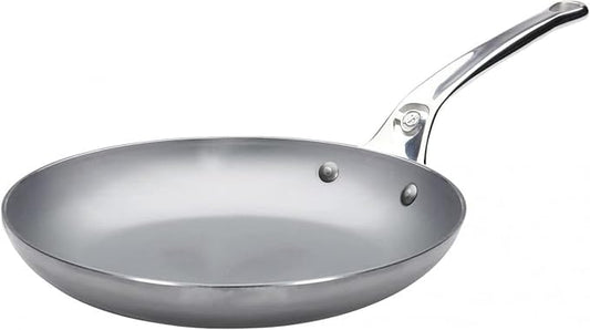 de Buyer MINERAL B Pro Carbon Steel Omelette Pan - 9.5” Diameter, 7.7” Cooking Surface - Naturally Non-Stick Finish - Made in France