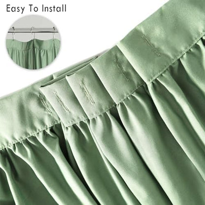 Homechoice Decor Light Green Ruffle Shower Curtain 72" W x 72" H