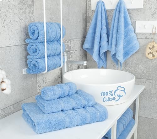 American Soft Linen 100% Cotton Luxury Turkish Towels, 6 Piece Towel Set