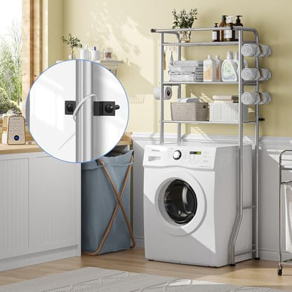 Simple Trending 3 Tier Over The Toilet Rack, Shelf Bathroom, Bathroom Stand Organizer Space Saver, Silver