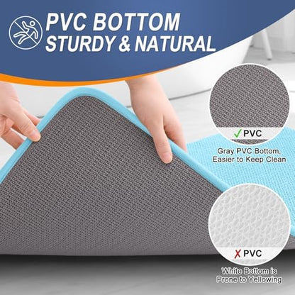 OLANLY Thick Memory Foam Bathroom Rugs 30x20, Absorbent Bath Mat, Sky Blue
