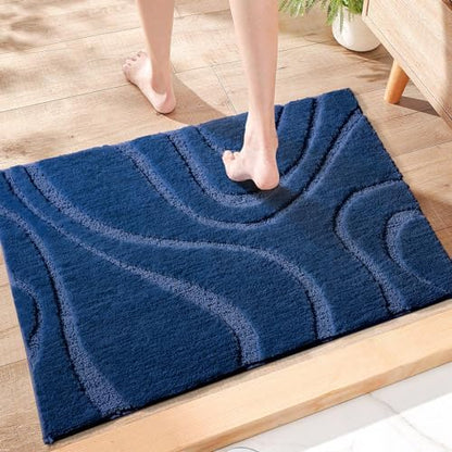 DEXDE Bathroom Rugs Non-Slip Mat for Bathroom Floor Shower 24x36 Navy Blue