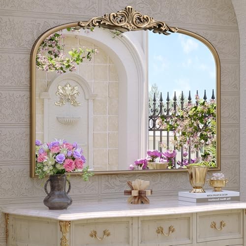 Vintage Gold Mirror, 32"x24" Antique Gold Bathroom Wall Mirrors