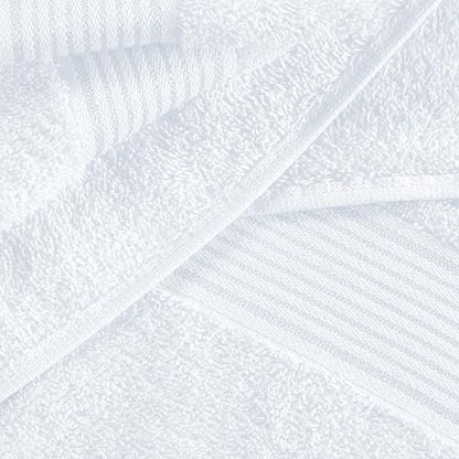 Belizzi Home Ultra Soft 3 Pack Cotton Towel Set, Contains a Bath Towel 28x55 inch, a Hand Towel 16x24 inch & a Wash Coth 12x12 inch, Ideal Everyday use, Compact & Lightweight - White