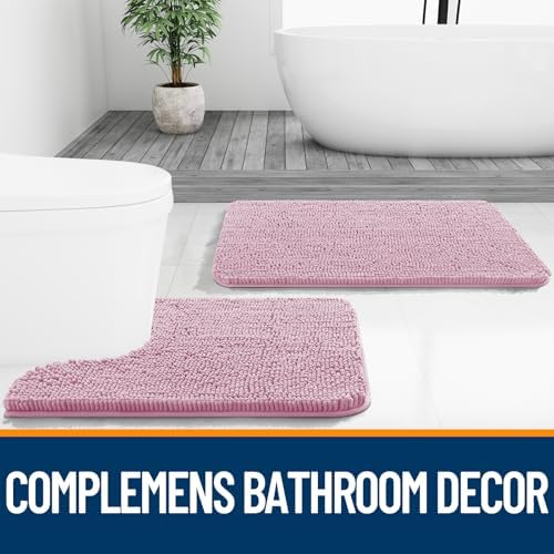 OLANLY Bathroom Runner Rugs 45x27, Extra Soft Absorbent Chenille Bath Rugs