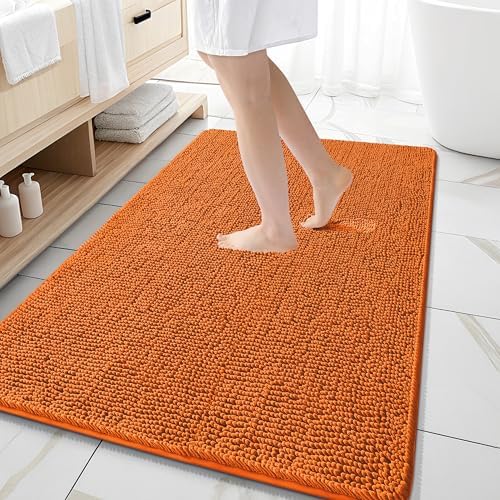 OLANLY Large Bathroom Rugs 59x35, Extra Soft Absorbent Chenille Bath Rugs