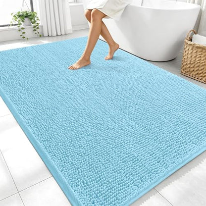OLANLY Large Bathroom Rugs 70x46, Extra Soft Absorbent Chenille Bath Rugs