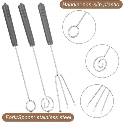 5Pcs Chocolate Dipping Tool Set,Stainless Steel Art Pencil Drizzle Spoons,Candy Making Kit,Decoration Spoons Set,Candy Making Supplies for Decor Plates Cake Coffee
