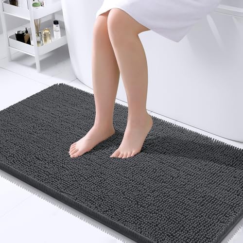 OLANLY Bathroom Runner Rugs 45x27, Extra Soft Absorbent Chenille Bath Rugs