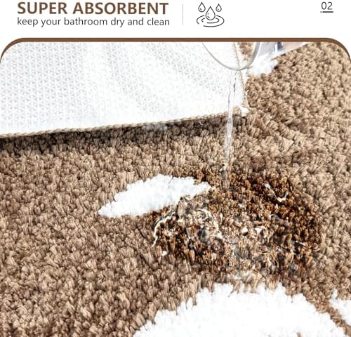 APROPHIC Fall Pumpkin Bath Mats for Bathroom, Thanksgving Super Absorbent Non-Slip Microfiber Shaggy Bath Rugs, Autumn Bathroom Mat for Shower, Tub, Sink, Machine Washable, 20x30 in, Light Brown