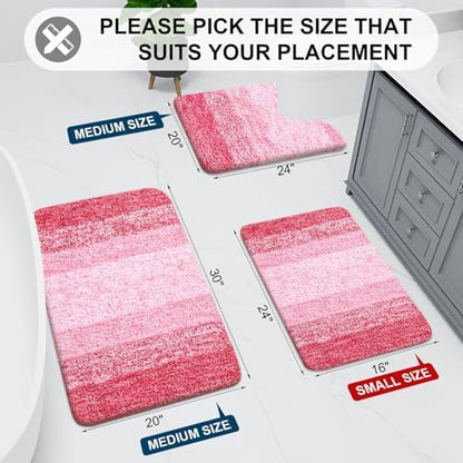 Arotive Microfiber Bathroom Rugs, Shaggy Soft Absorbent Bath Rug, 59x24