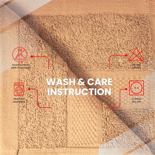 Infinitee Xclusives 100% Cotton Hand Towels for Bathroom - Set of 6