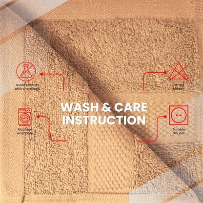 Infinitee Xclusives 100% Cotton Hand Towels for Bathroom - Set of 6