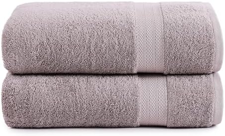 LANE LINEN Bath Sheets Quick Dry 100% Cotton 2 Pack Oversized - Platinum