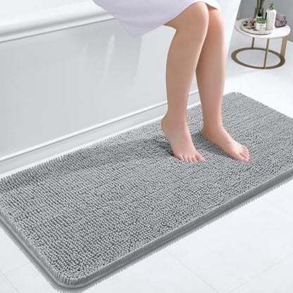 OLANLY Bathroom Runner Rugs 47x20, Extra Soft Absorbent Chenille Bath Rugs