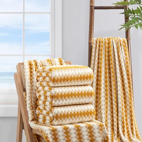 4 Piece Bath Towel Set Oversized Bath Sheet 35"x70" Bathroom Towel Extra Large Bath Towel Set Soft Highly Absorbent Quick Dry Premium Bath Towel for Bathroom Shower Spa Gym Hotel,Golden Brown