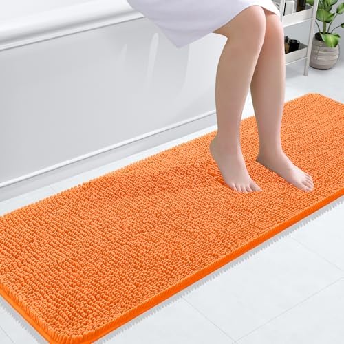 OLANLY Bathroom Runner Rugs 59x20, Extra Soft Absorbent Chenille Bath Rugs