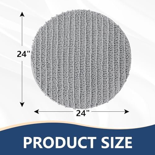 Arotive Round Bathroom Rugs 30x30, Soft Absorbent Chenille Shaggy Bath Mat